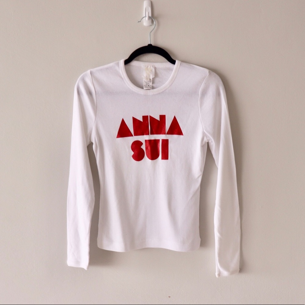 Anna Sui - Red Glitter Printed Tee